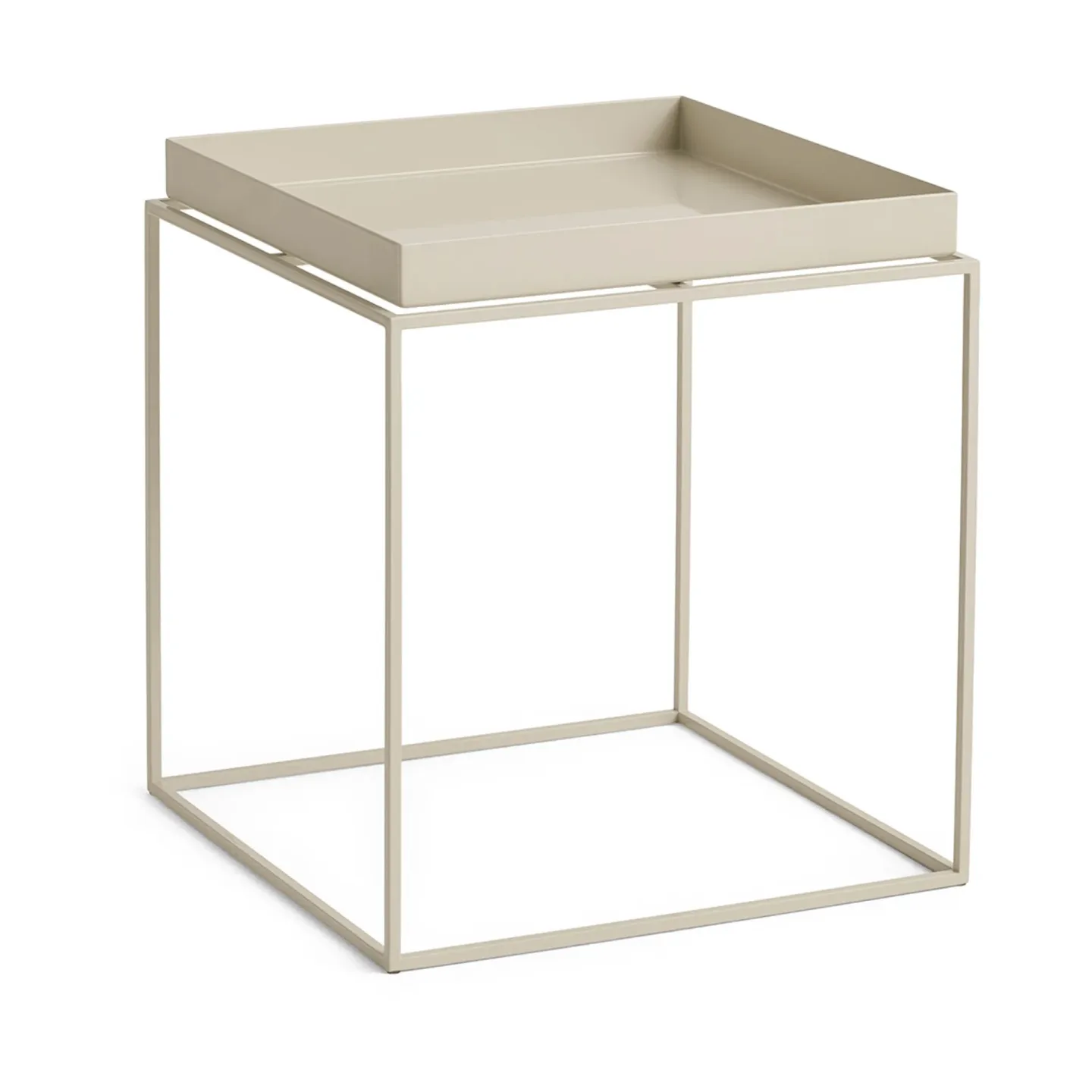 HAY Tray Table mittelhoher Beistelltisch Warmes Beige, 40x40x44 cm