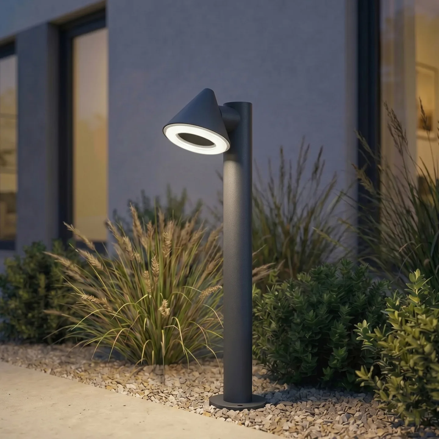 Soran LED-Wegeleuchte, Metall, Höhe 60 cm, schwarz, IP44 - Lindby - Modern - Einflammig