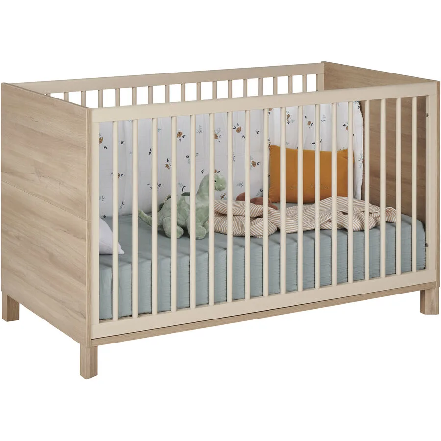Babybett Kaly eiche hell Holzwerkstoff 70 x 140 cm