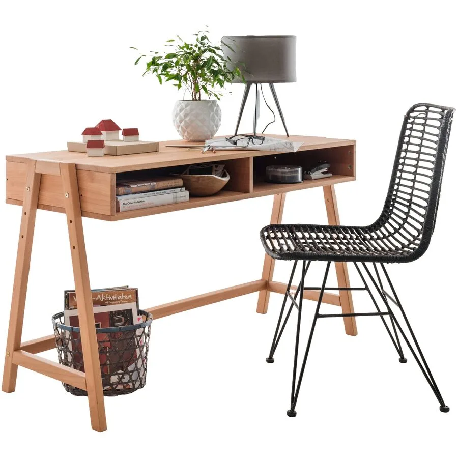 Schreibtisch Iris gelaugt Kiefer Höhenverstellbar B 126 T 50 cm