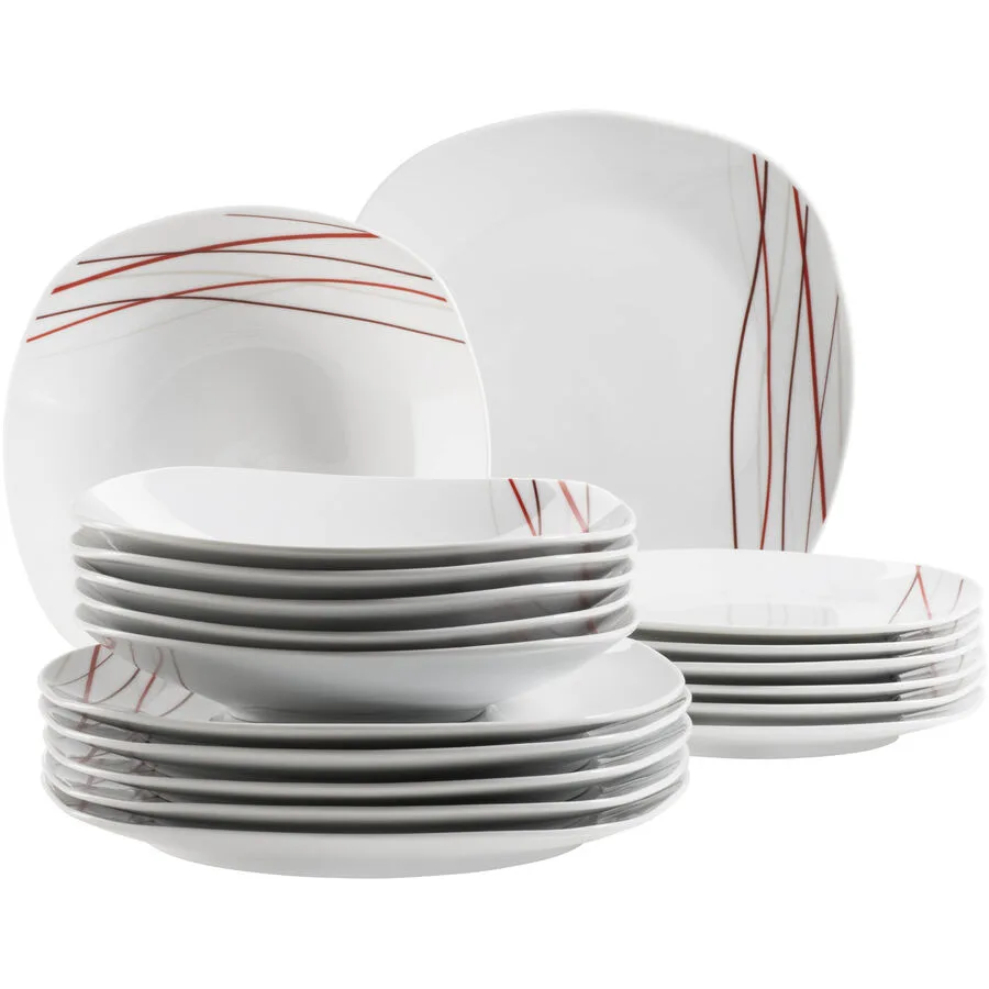 MÄSER Teller-Set Sencilla Weiss Porzellan