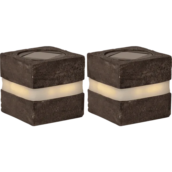 Star Trading - Stonecube 2-pack - Solcellslampa - Grå