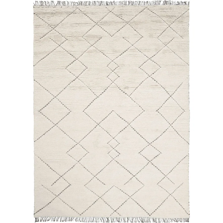 Teppich Torun Weiss Wolle 140 cm 200 cm