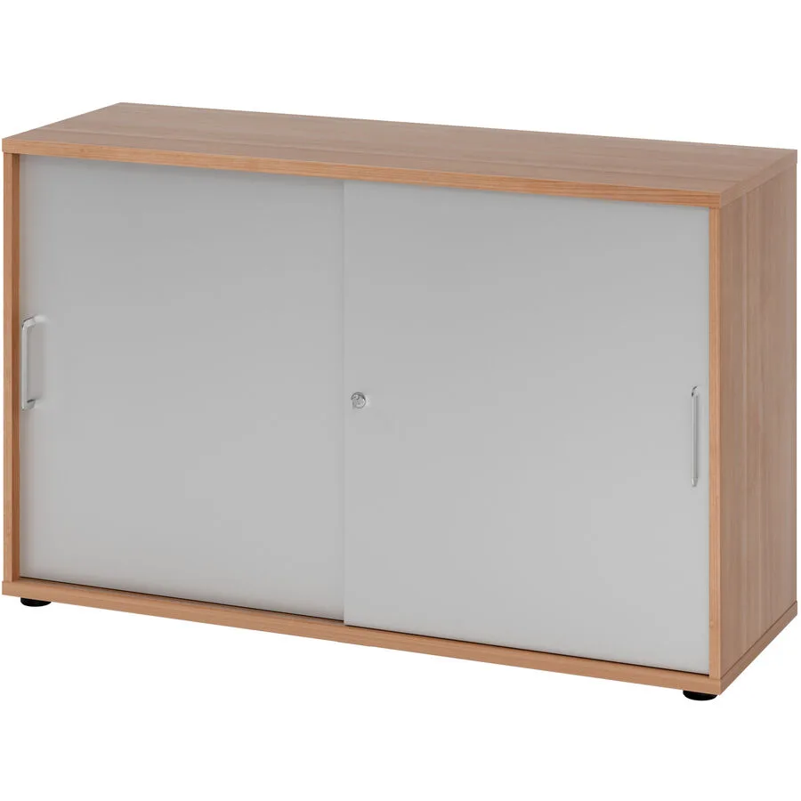 Aktenschrank Office Silber, Nussbaum Dekor Holzwerkstoff B 120 cm H 74.8 cm