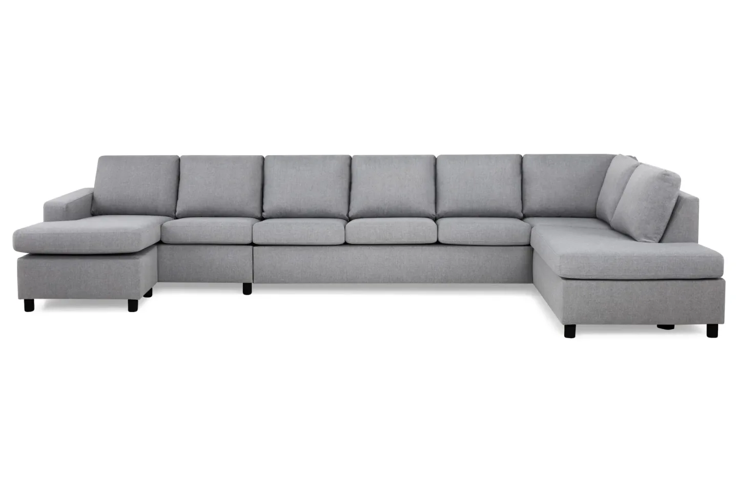 Crazy 6-sits Högervänd U-formad XX-Large Soffa med Divan och Schäslong i Tyg - Grå