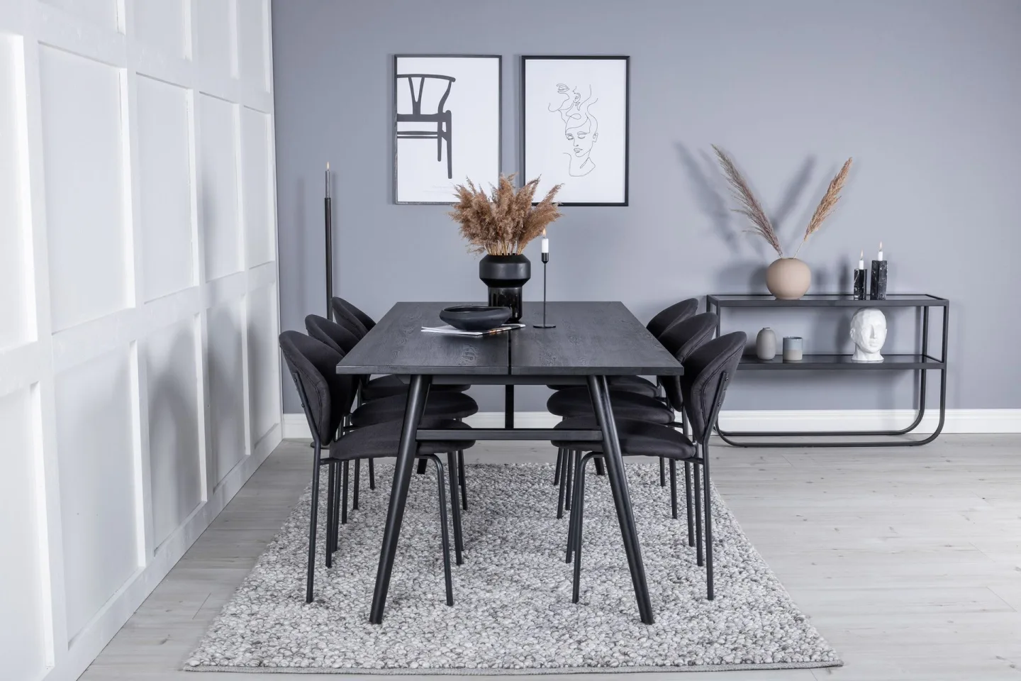Zenazmi Matbord 195 cm med 6 st Moncoll Matstol -
