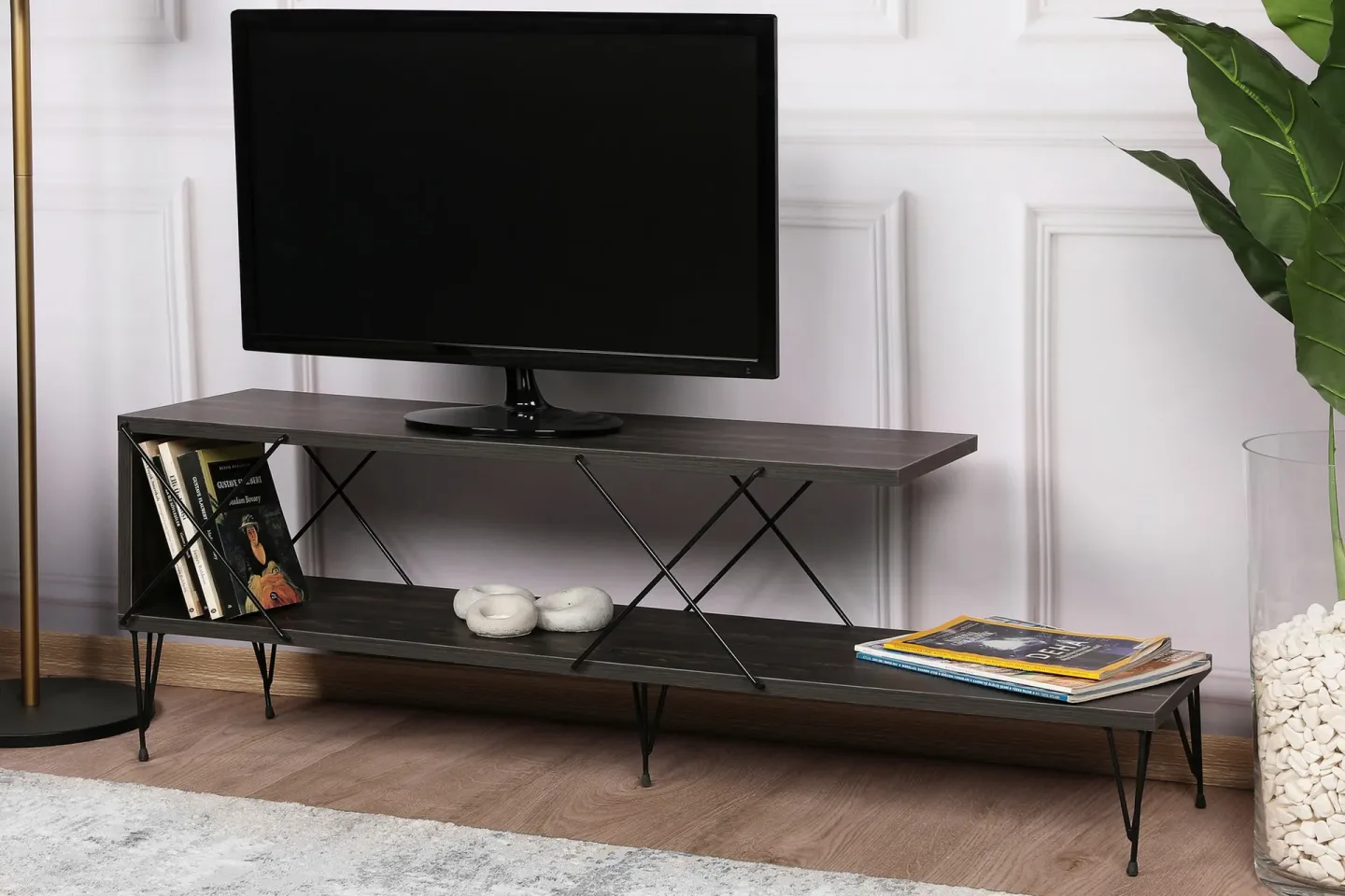 Tv-bänk Jaennis 120 cm - Mörkbrun