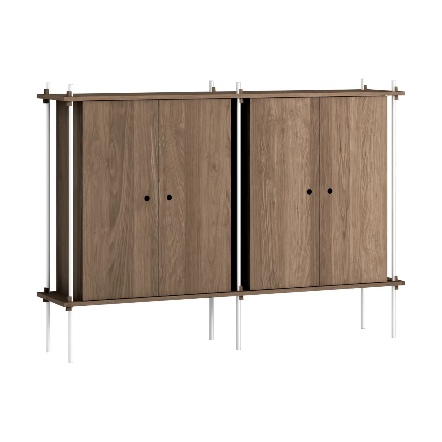 MOEBE Shelving System Cabinet Schrank Geräucherte Eiche-white, 163x115x35 cm S.115.2.E