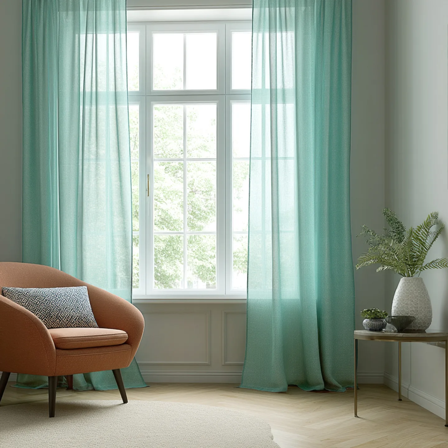 Gardiner - Lingardin Cosmina (mintgrønn) (Størrelse: 140 x 220 cm)