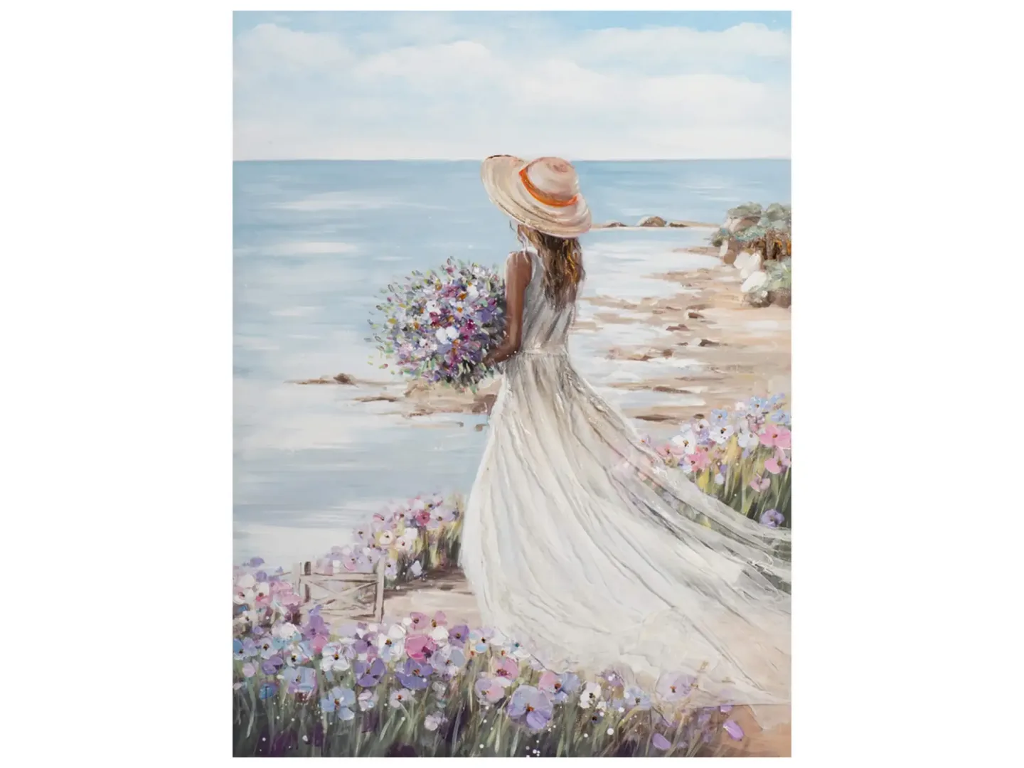 image LAND Bild Frau am Strand im Weissem Kleid 2 | Schubiger Möbel