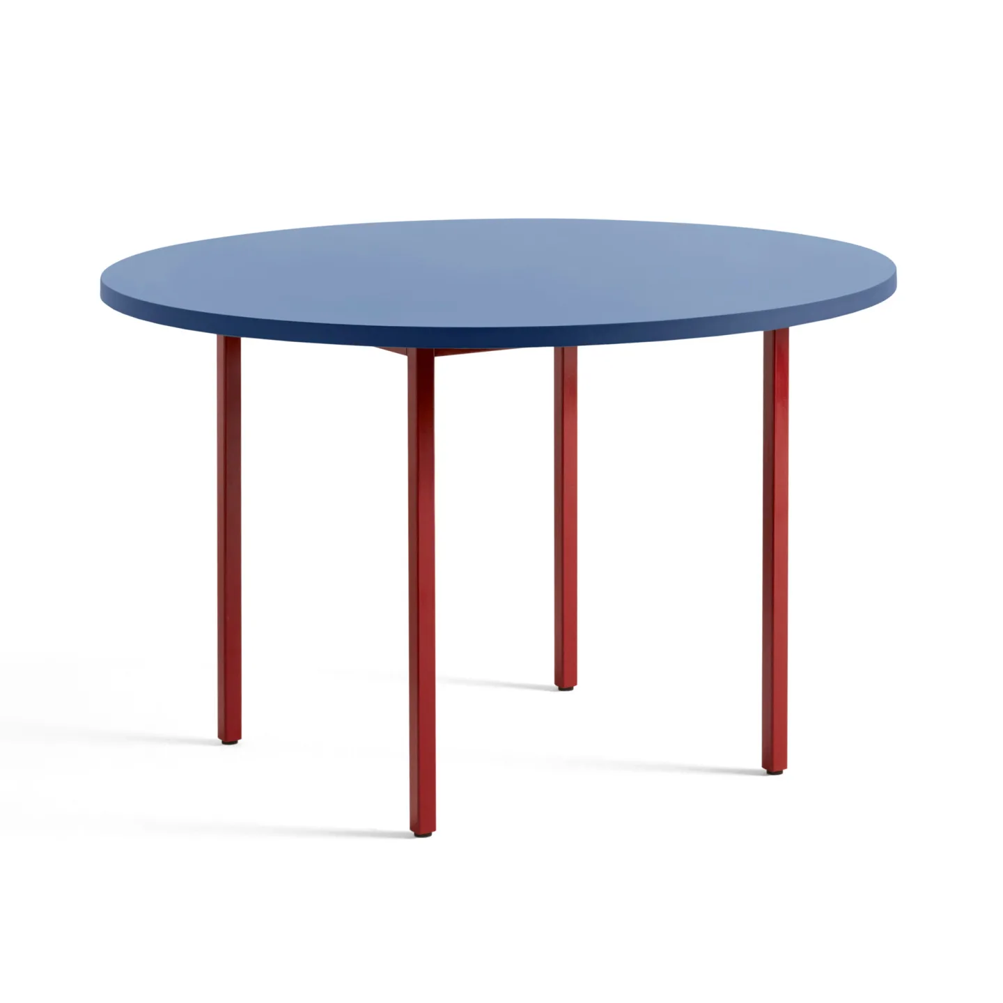 HAY - Two-Colour Table Round 120 Blue / Maroon Red - Matbord - Muller Van Severen - Röd - Metall