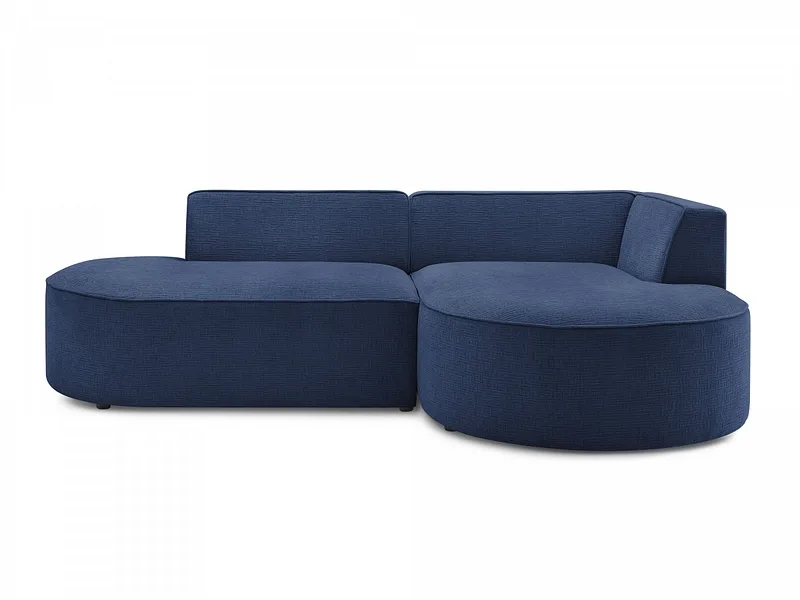 Ecksofa BOBOCHIC ROUSSEAU Stoff mit Textur dunkelblau