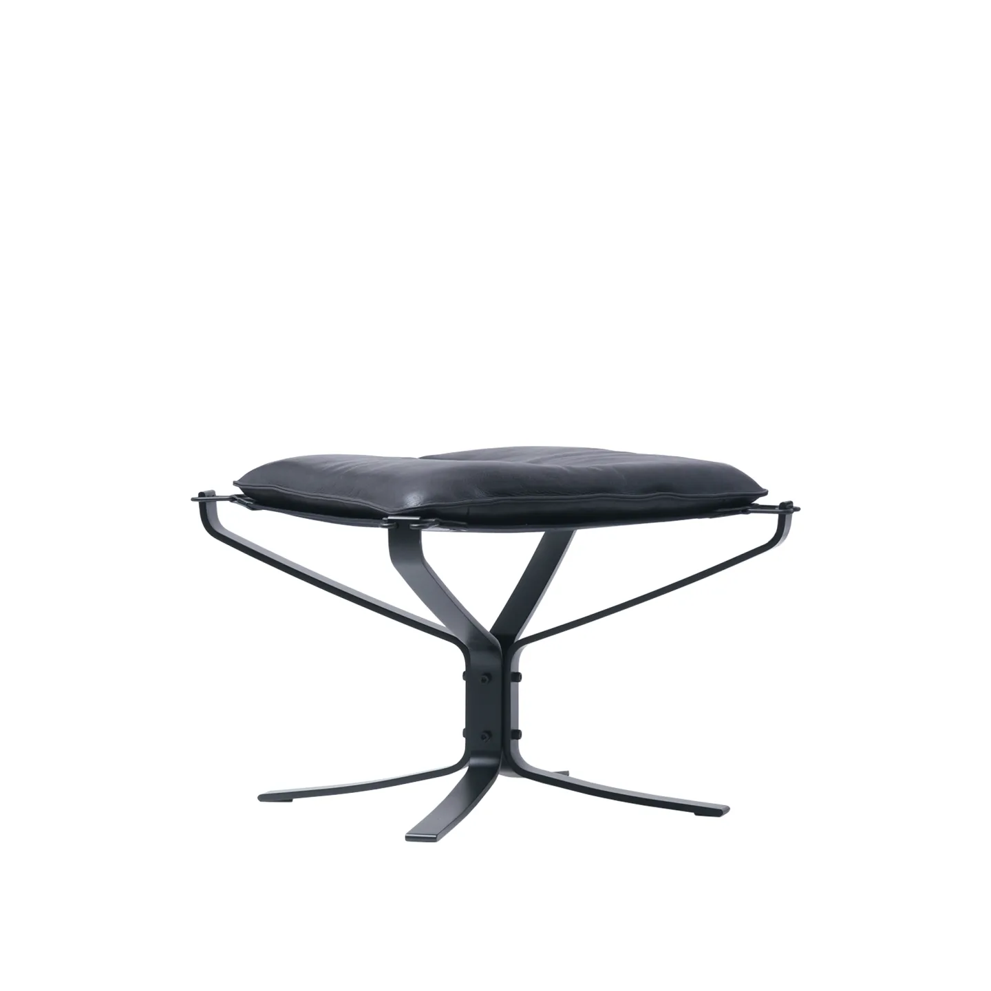 LK Hjelle - Falcon Footstool River Brown - Fotpallar - Sigurd Resell - Brun - Bomull/Läder/Metall