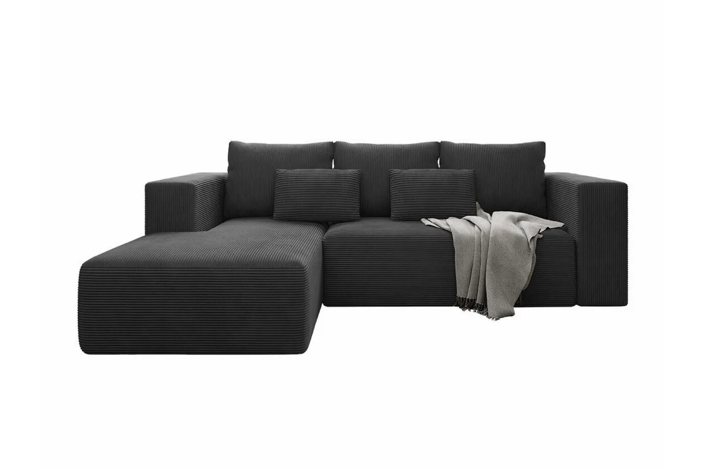 Listowel 3-sits Hörnbäddsoffa Black -