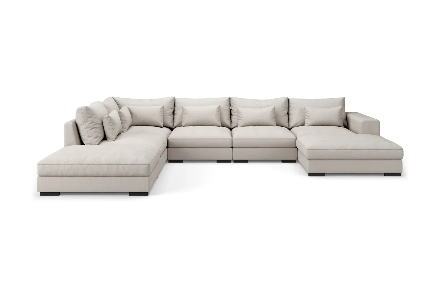 Dubai Stor U-modulsoffa med Divan Höger 432 cm Extra Djup - Beige