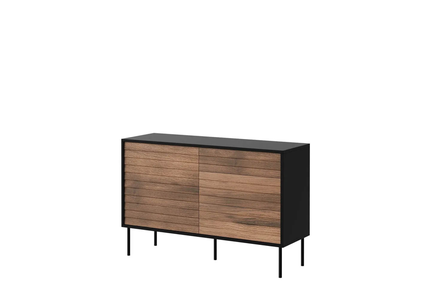 Belonger Byrå 120 cm - Svart/Valnöt