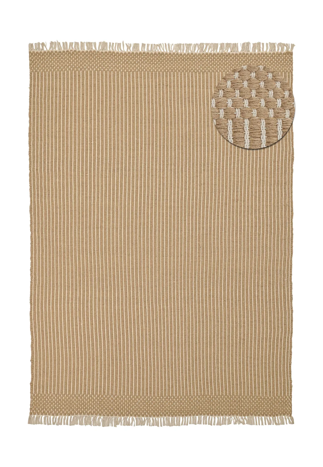 Ullteppe - Arbil (beige/hvit) (Størrelse: 140 x 200 cm)