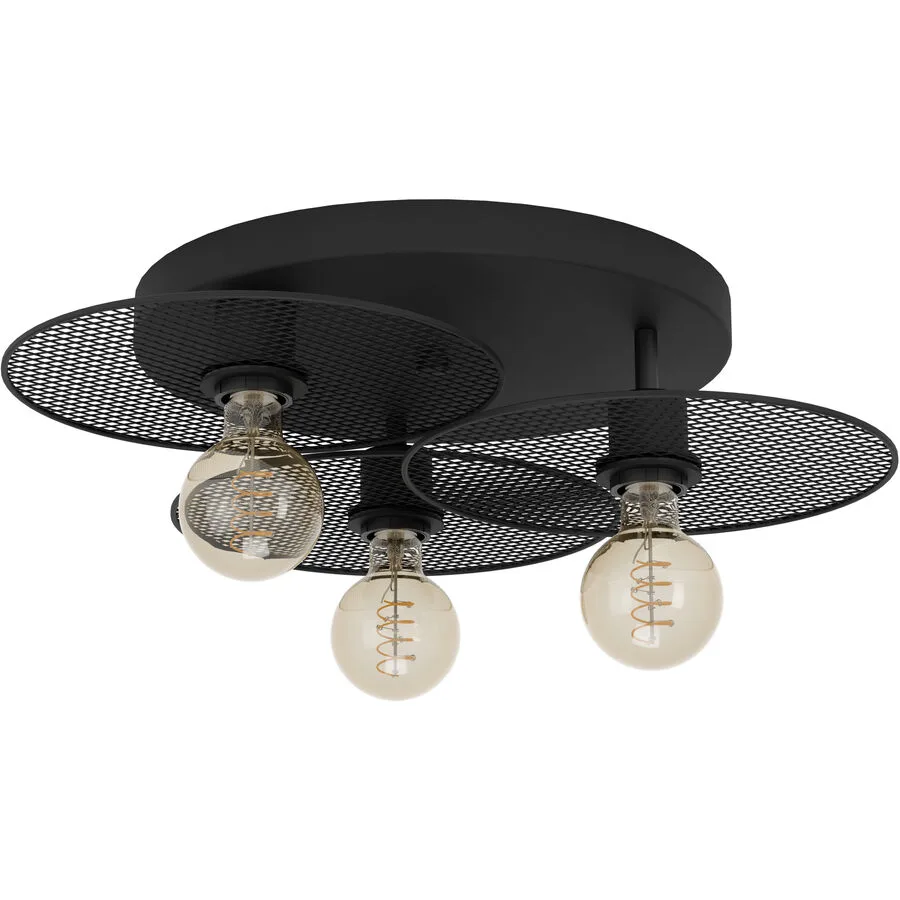 Eglo Deckenlampe Ikeston Schwarz Stahl 13 cm