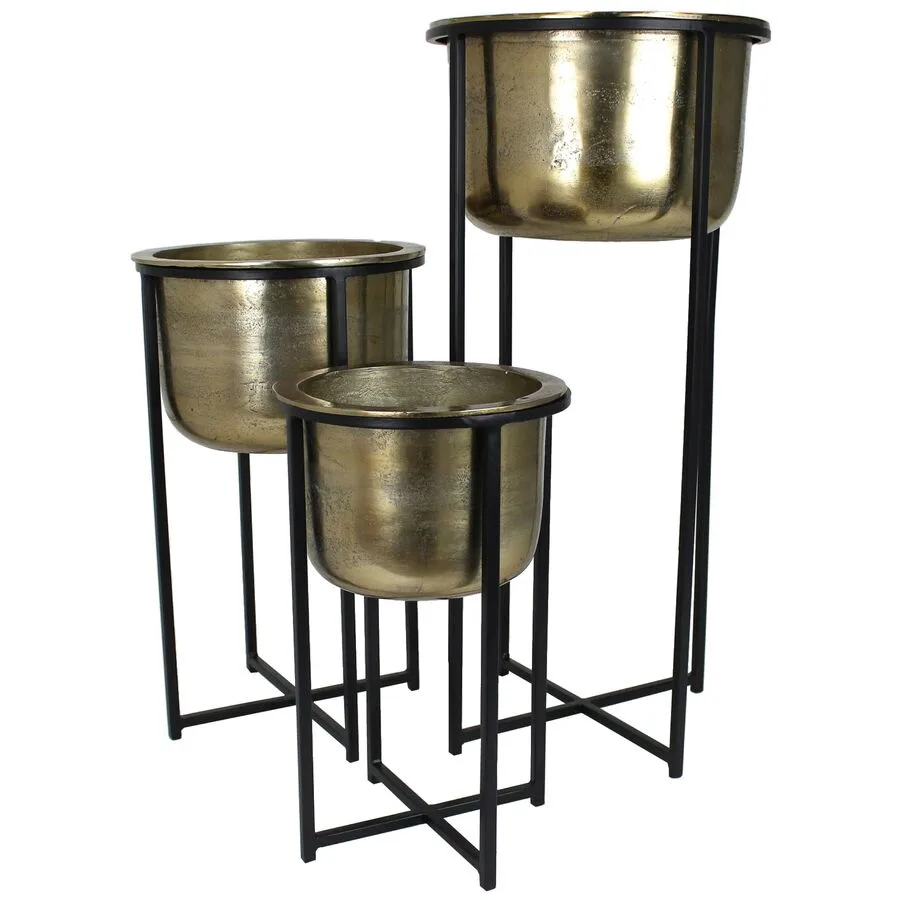 Blumentopf 3er-Set Bloem Gold Aluminium 37 cm 80.5 cm