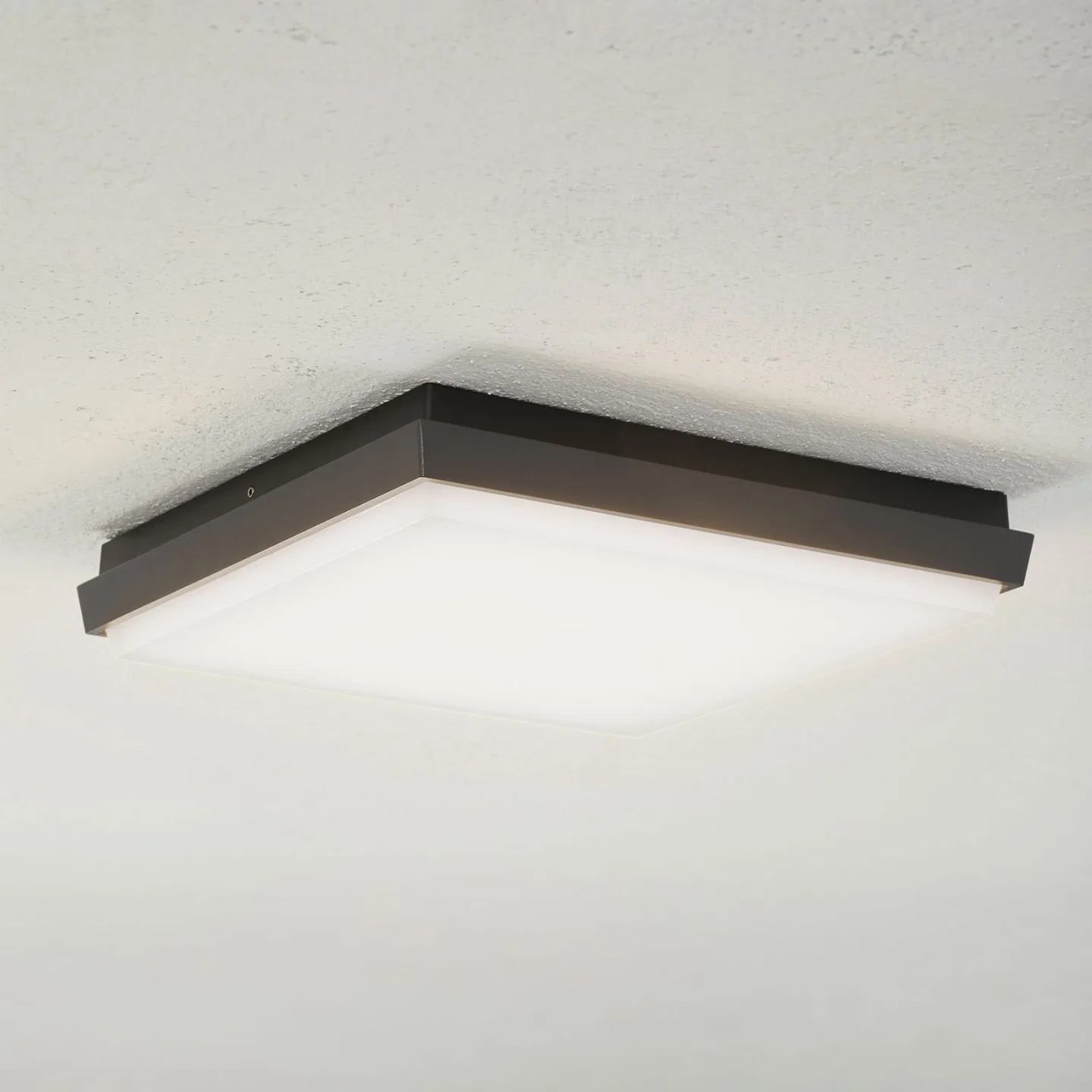 Amra LED Square Außen Deckenleuchte 30 Dark Grey - Lucande - Terrasse - Modern - Kunststoff - Eckig