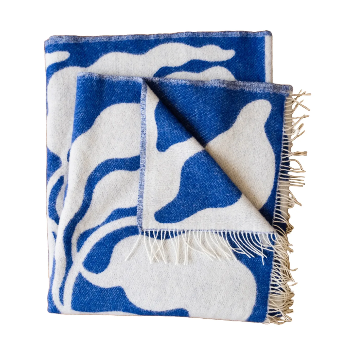 Fine Little Day Leaves pläd 130x220 cm Blue-white