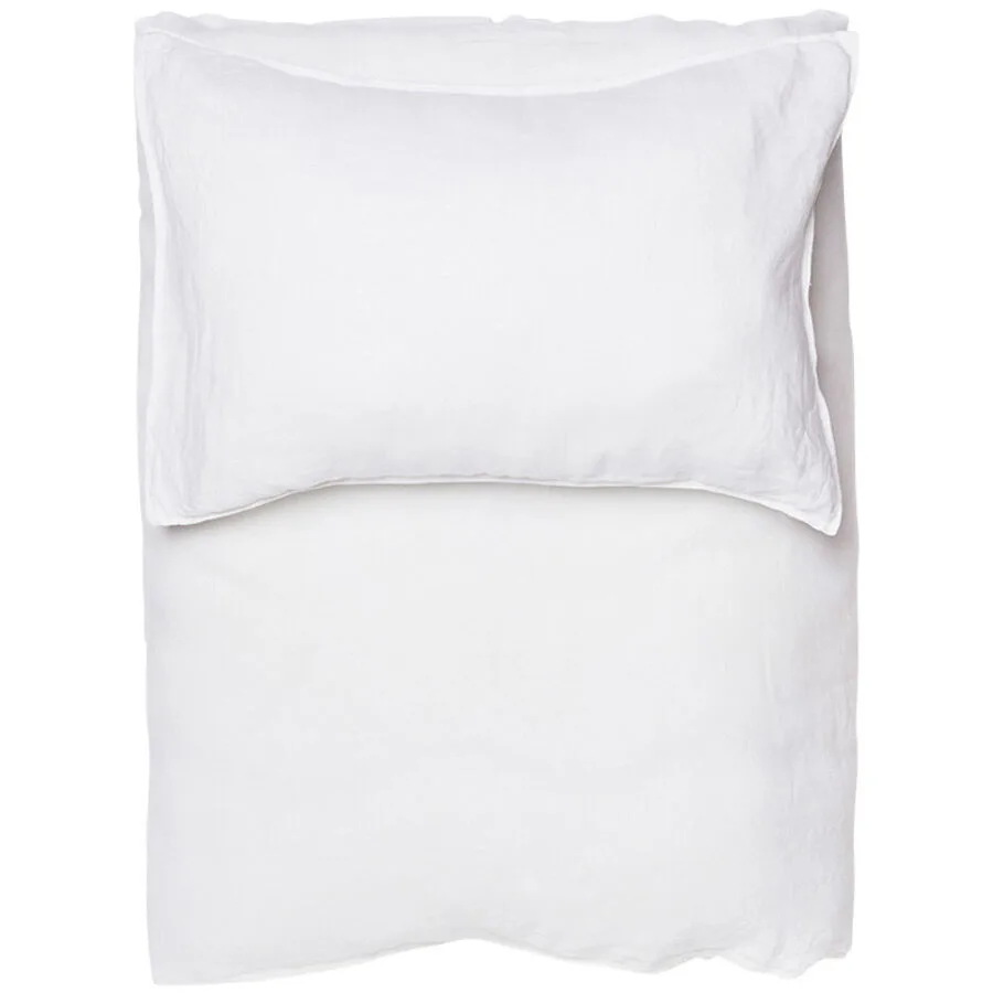 Lavie Kissenbezug Linus Weiss Leinen 100 cm 65 cm