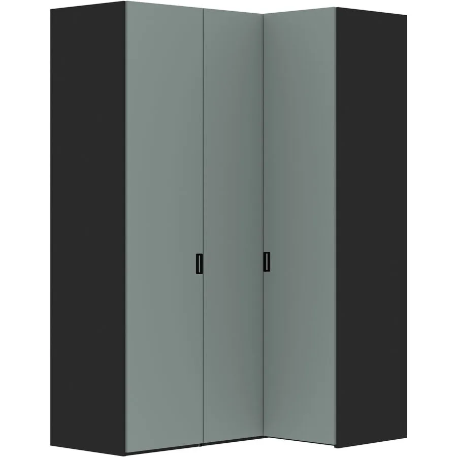 Kleiderschrank Arena Drehtüren Novaschwarz/Salbeigründ Holzwerkstoff B 110 cm - Schweizer Möbelhersteller