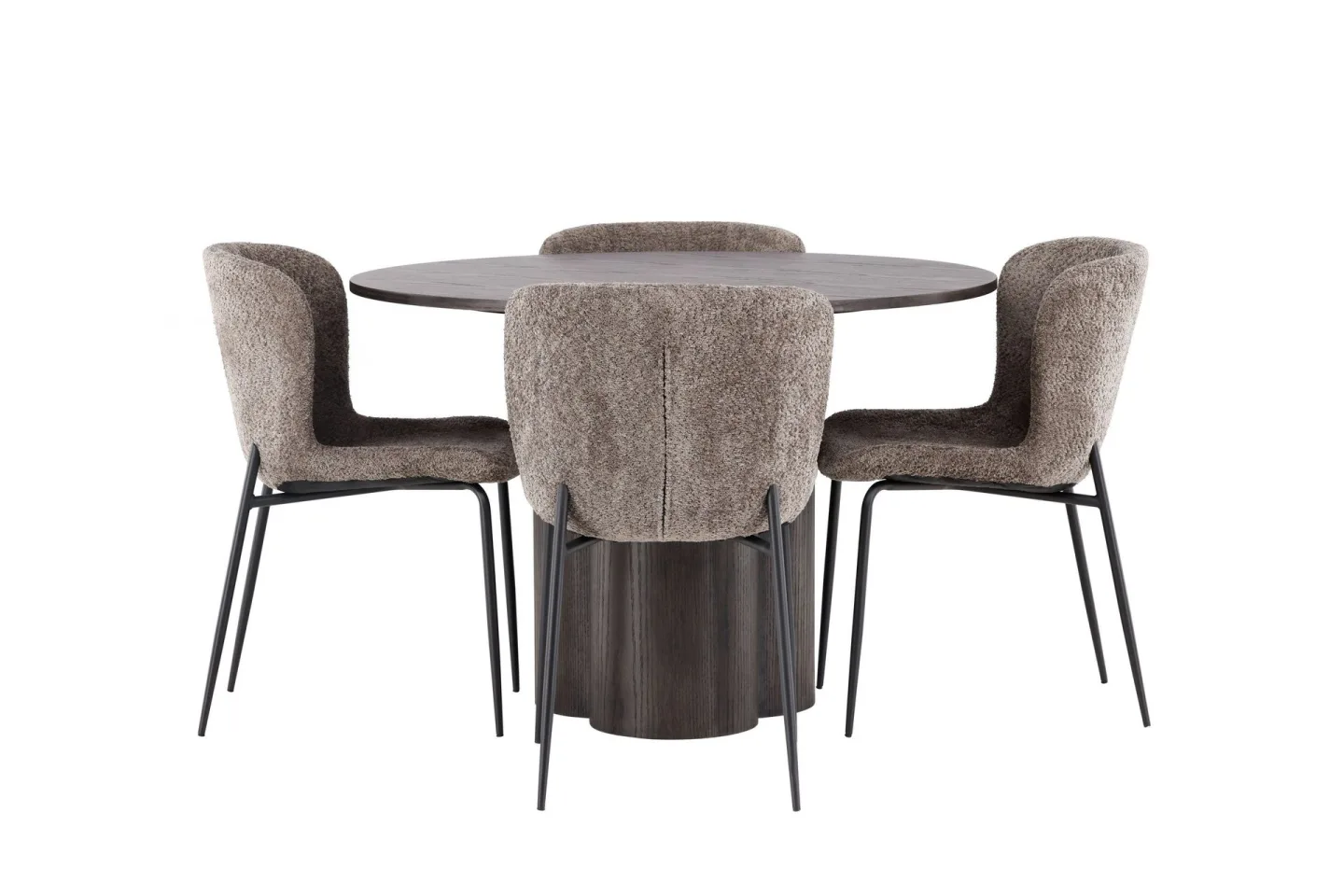 Olivia Matgrupp 110 cm Rund med 4 Modesto stolar - Beige