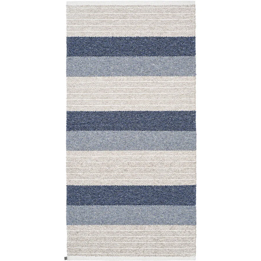 HORREDSMATTAN Teppich Myra blue Streifen Mischgewebe 70 x 140 cm