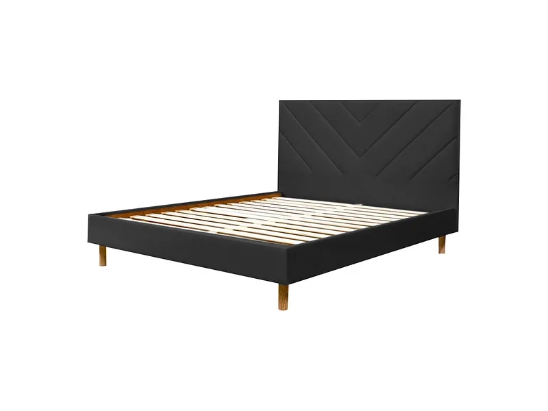 Bett BOBOCHIC ROMANE 160x200cm samt dunkelgrau
