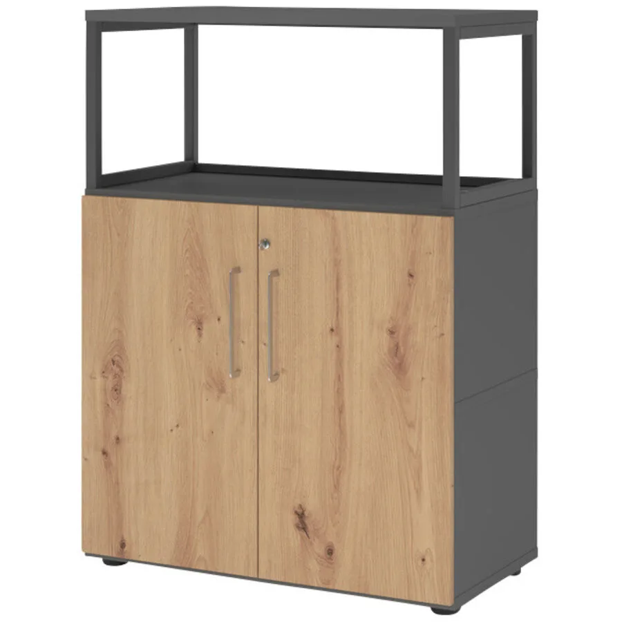 Aktenschrank Flexwall graphit, natur Holzwerkstoff B 41.7 H 110 cm