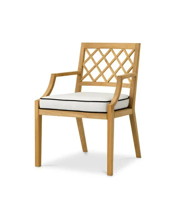 Outdoor Dining Chair Paladium with arm natural teak