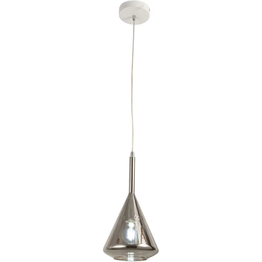 Pendellampe Tulisa Grau Glas/Metall 20 cm 200 cm - Material: Metall/Glas