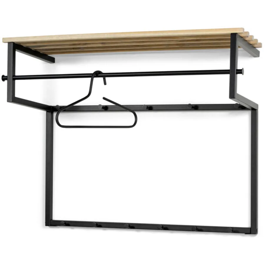 Spinder Design Garderobe Hesta schwarz/nature Stahl/Eiche B 76 T 34 H 100 cm