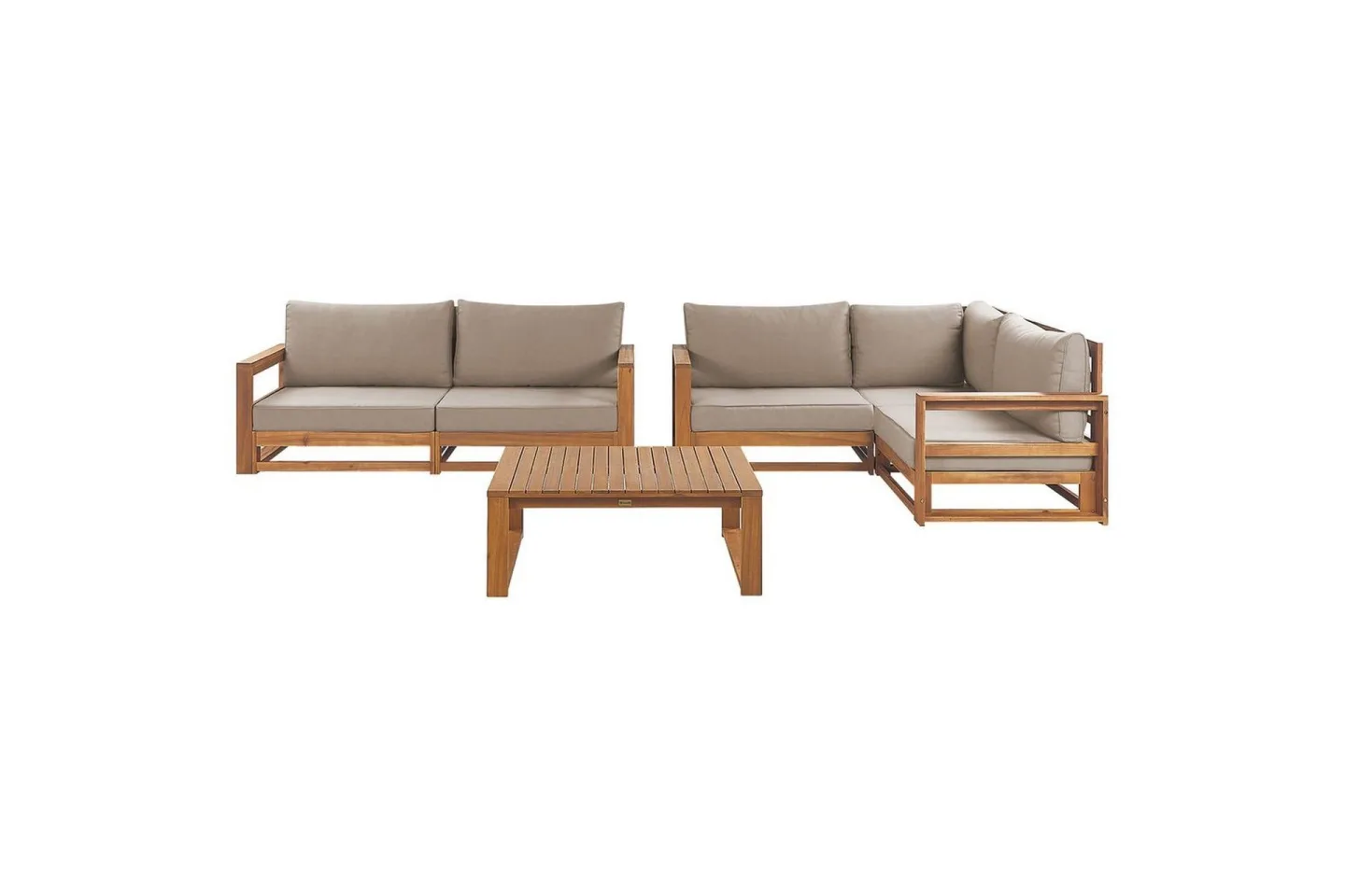 Loungegrupp Timor 4-sits Ljus trä/grått/beige, Ja - Ljus trä/grått/beige, Ja