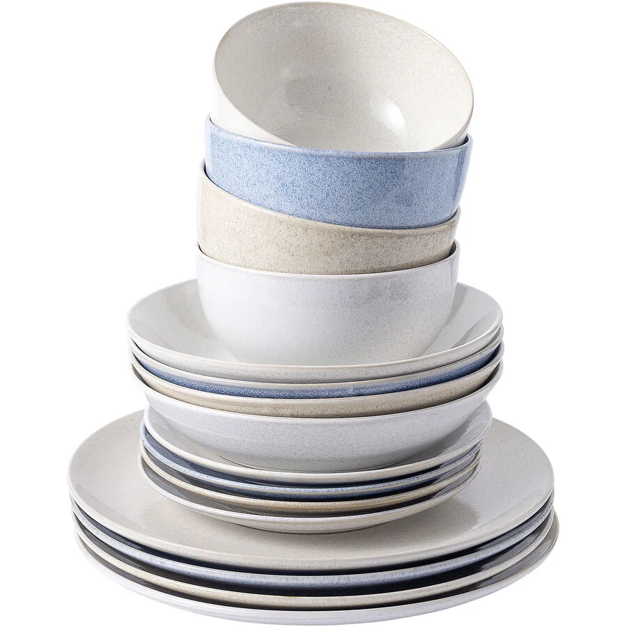 Teller flach Lorraine creme Stoneware D 19.3 cm - Farbe: Weiss