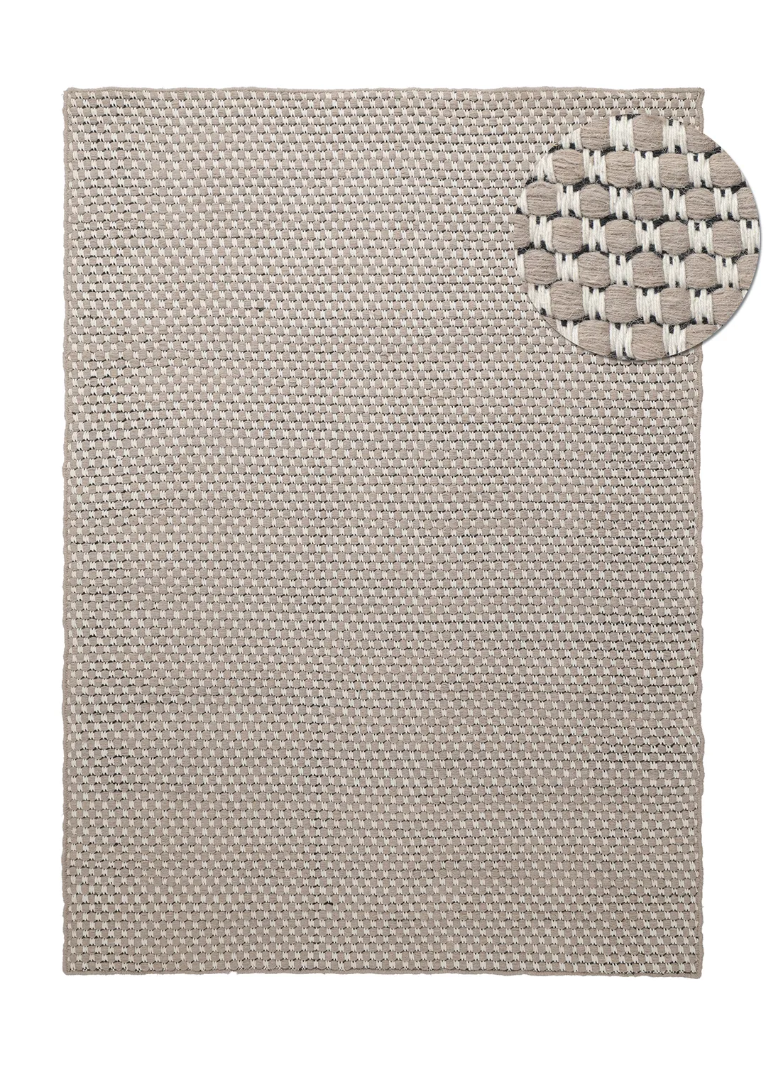 Ullteppe - Ovelia (taupe/hvit) (Størrelse: 240 x 340 cm)