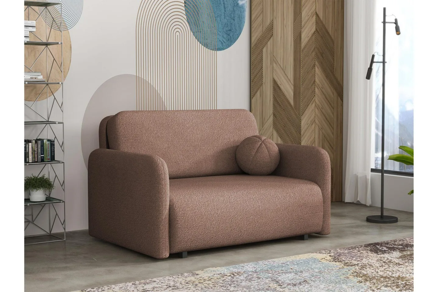 Ajmeri Bäddsoffa 2-sits i Bouclé - Rosa