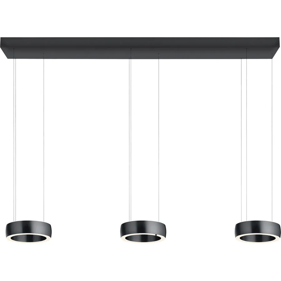 Designer-Pendellampe Bankamp Orbit anthrazit 3-flammig dimmbar - Farbe: Aluminium eloxiert - LED - Lichtfarbe: Extra warmweiss - Material: