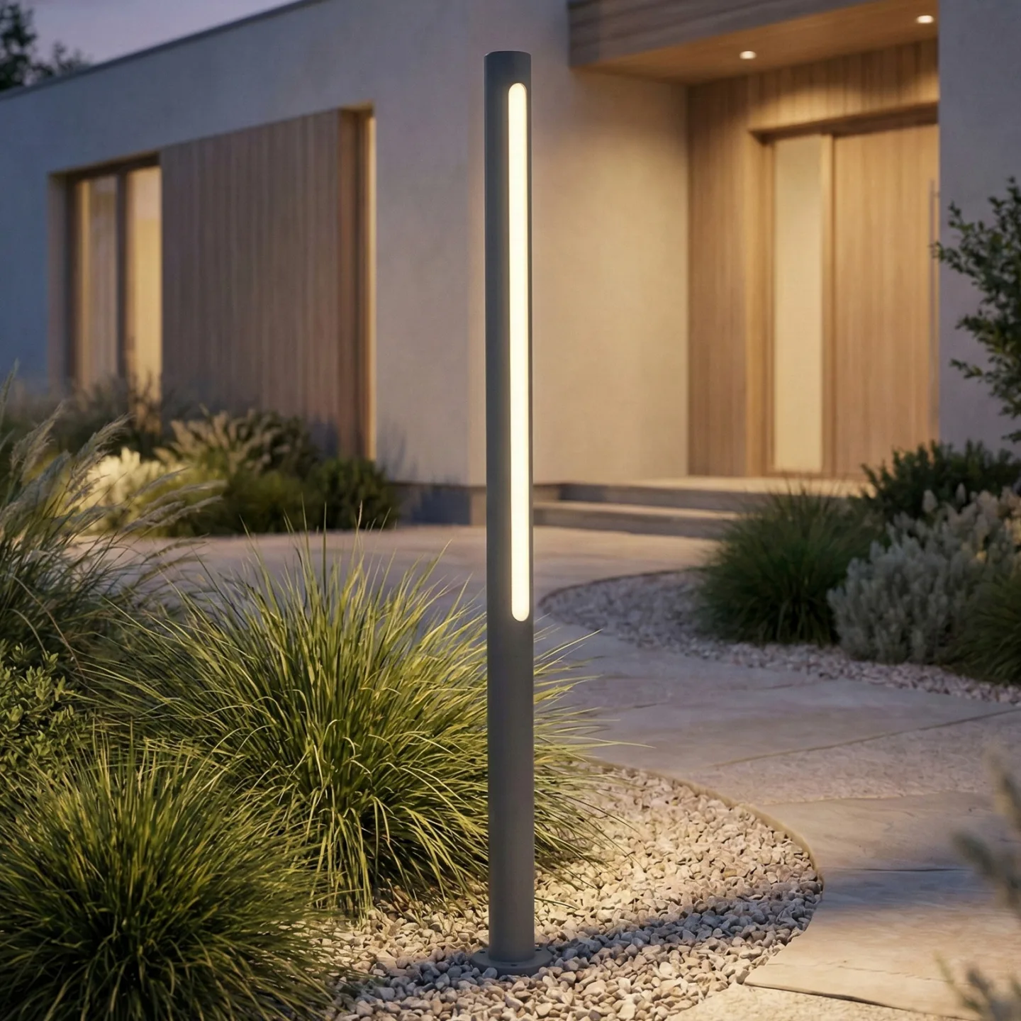 Liravel LED-Wegeleuchte, anthrazit, Höhe 90 cm, IP65 - Lindby - Terrasse - Modern - Aluminium - Einflammig
