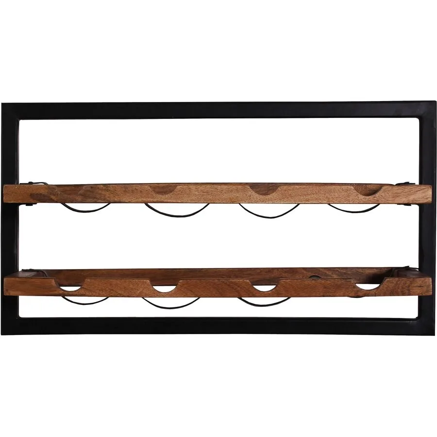 Wandregal Ecuador natur/schwarz Holz/Metall B 65 H 35 cm