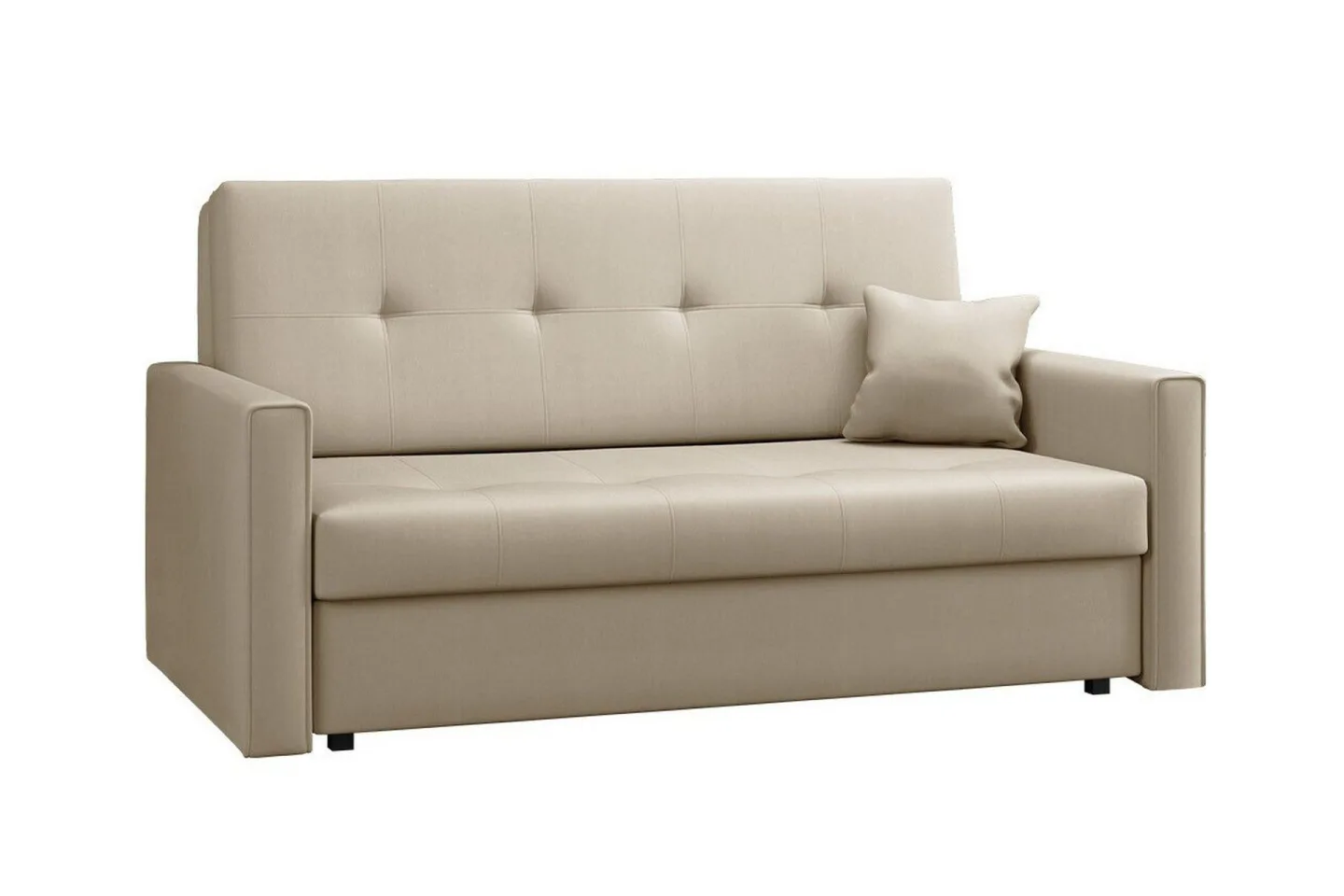 Denegal 2-sits liten bäddsoffa i Plysch - Beige