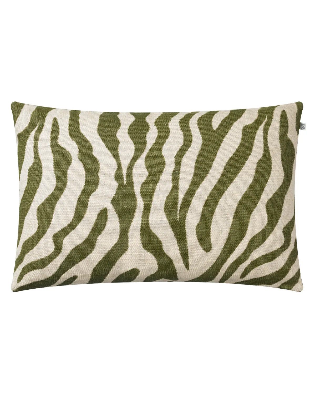 Chhatwal & Jonsson - Zebra Cushion Cover Linen 40x60 cm - Cactus Green - Prydnadskuddar och kuddfodral - Flerfärgad
