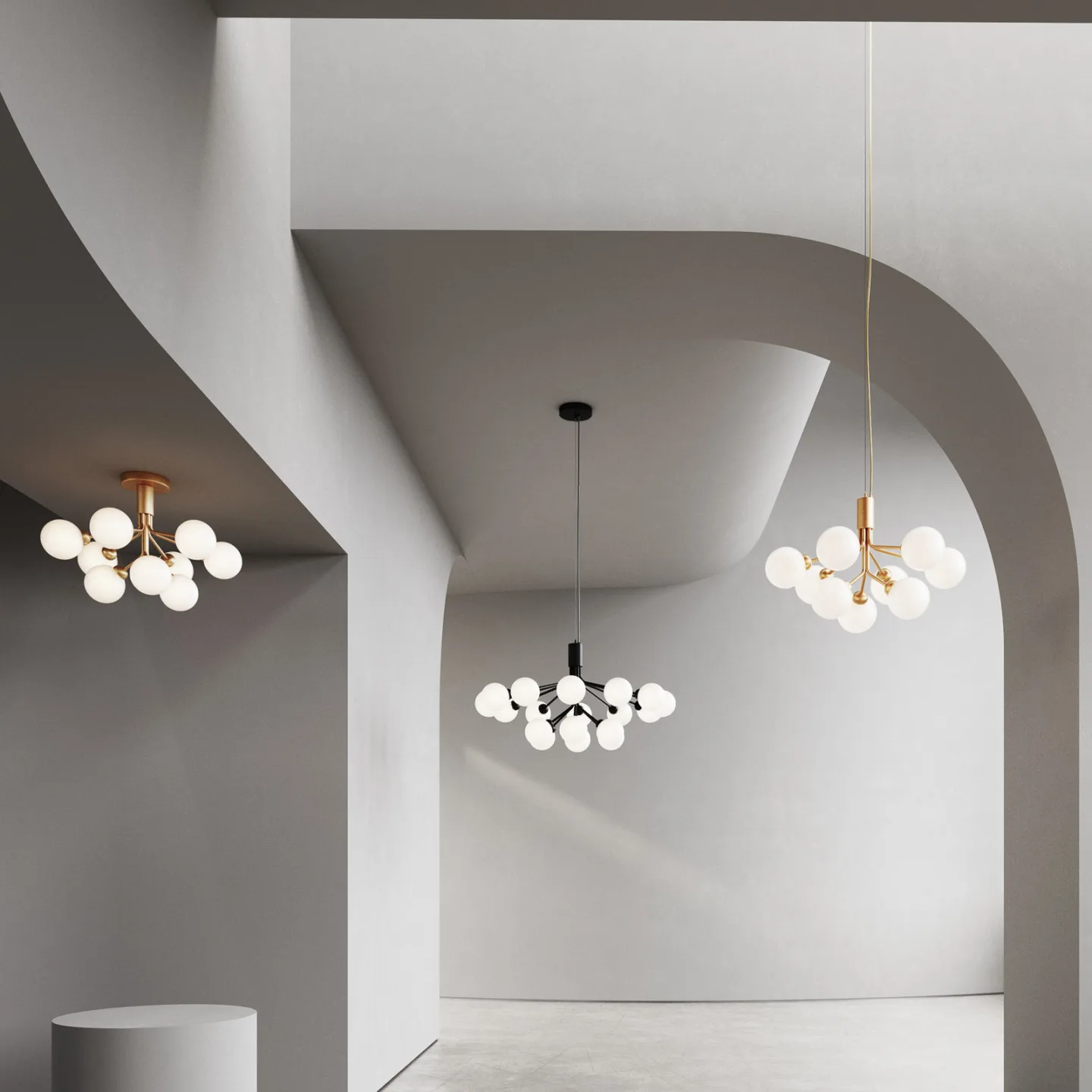 Apiales 9 Plafond Brushed Brass - Nuura Apiales 9 Ceiling Nuura Aps - Vardagsrum - Design - Metall - Klot