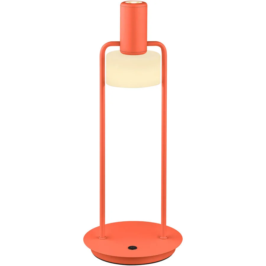 Tischlampe Banji Orange/Weiss Metall/Glas 14.5 cm 37 cm - Farbe: Peach/Weiss - LED - Lichtfarbe: Extra warmweiss - LED Energiesparlampen