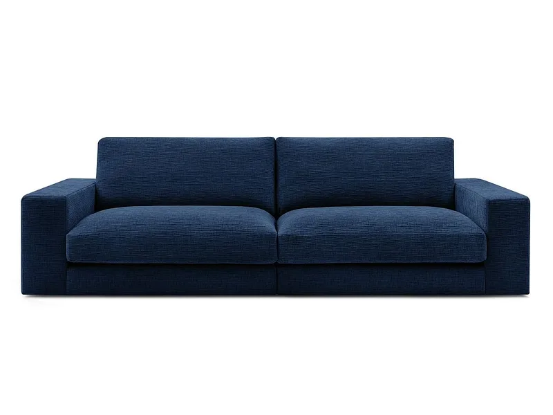 3er Sofa BOBOCHIC LEONARD Stoff mit Textur dunkelblau