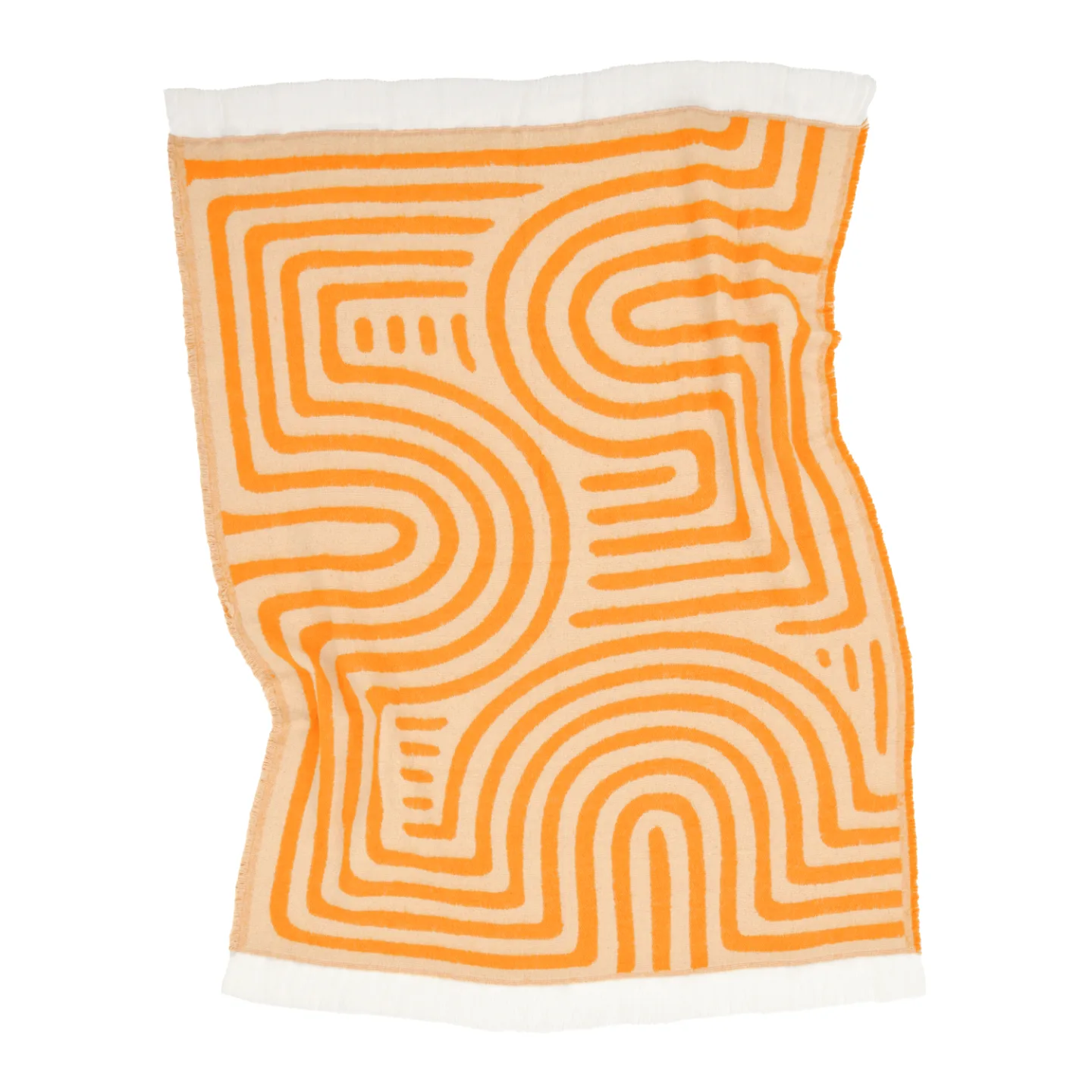 Tepper - Ullmixpledd - Melody (beige/oransje) (Størrelse: 130 x 170 cm)