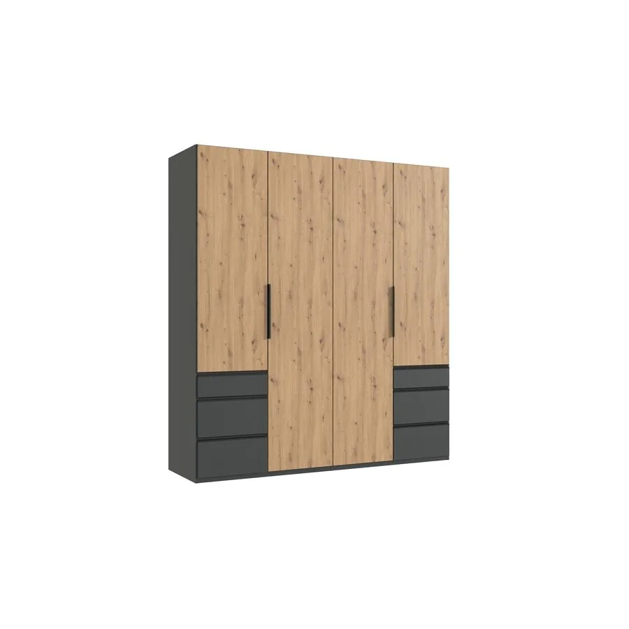 Kleiderschrank Sanko graphit/Eiche Nachbildung Holzwerkstoff B 200 cm