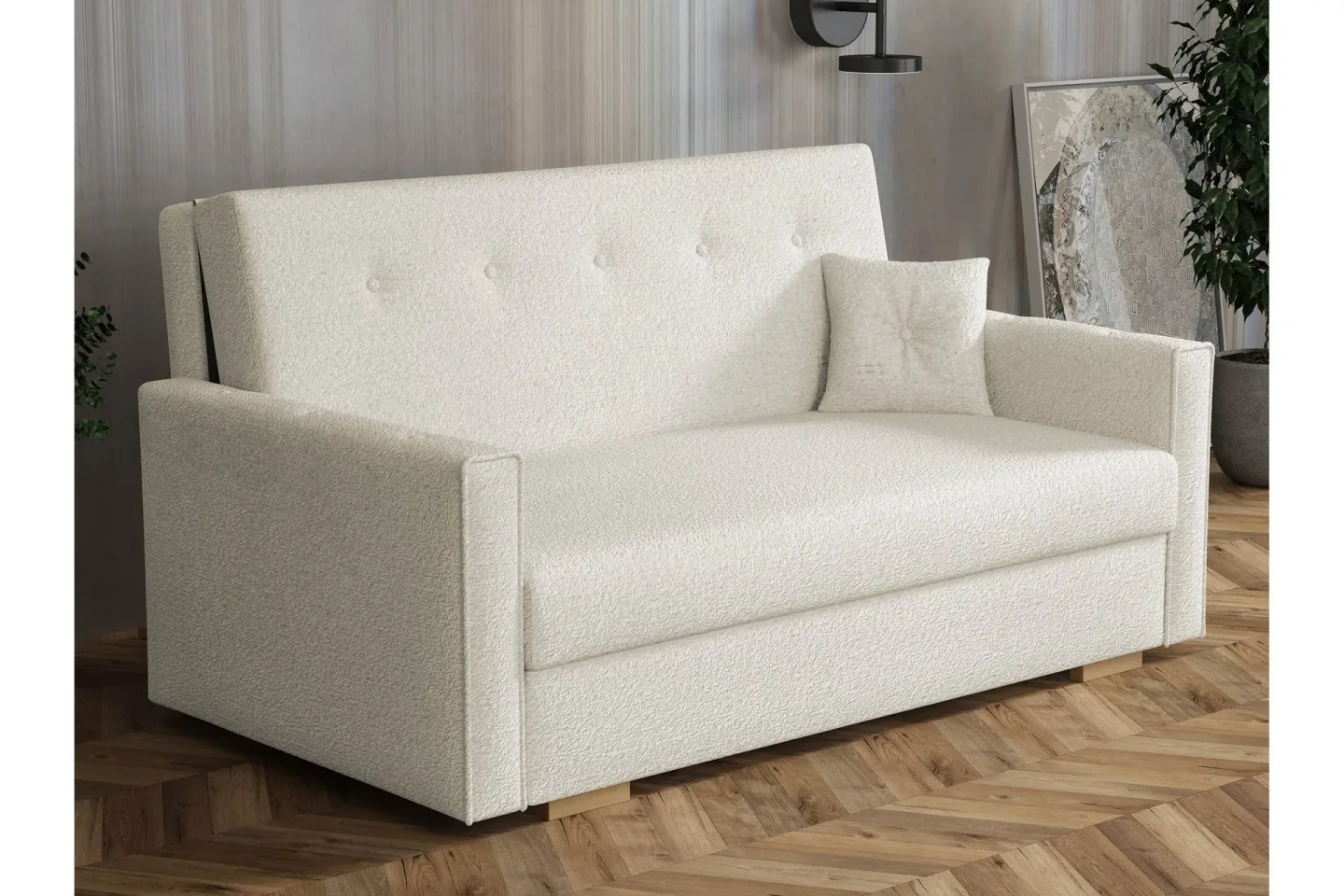 Ajiz Bäddsoffa 3-sits i Bouclé - Beige
