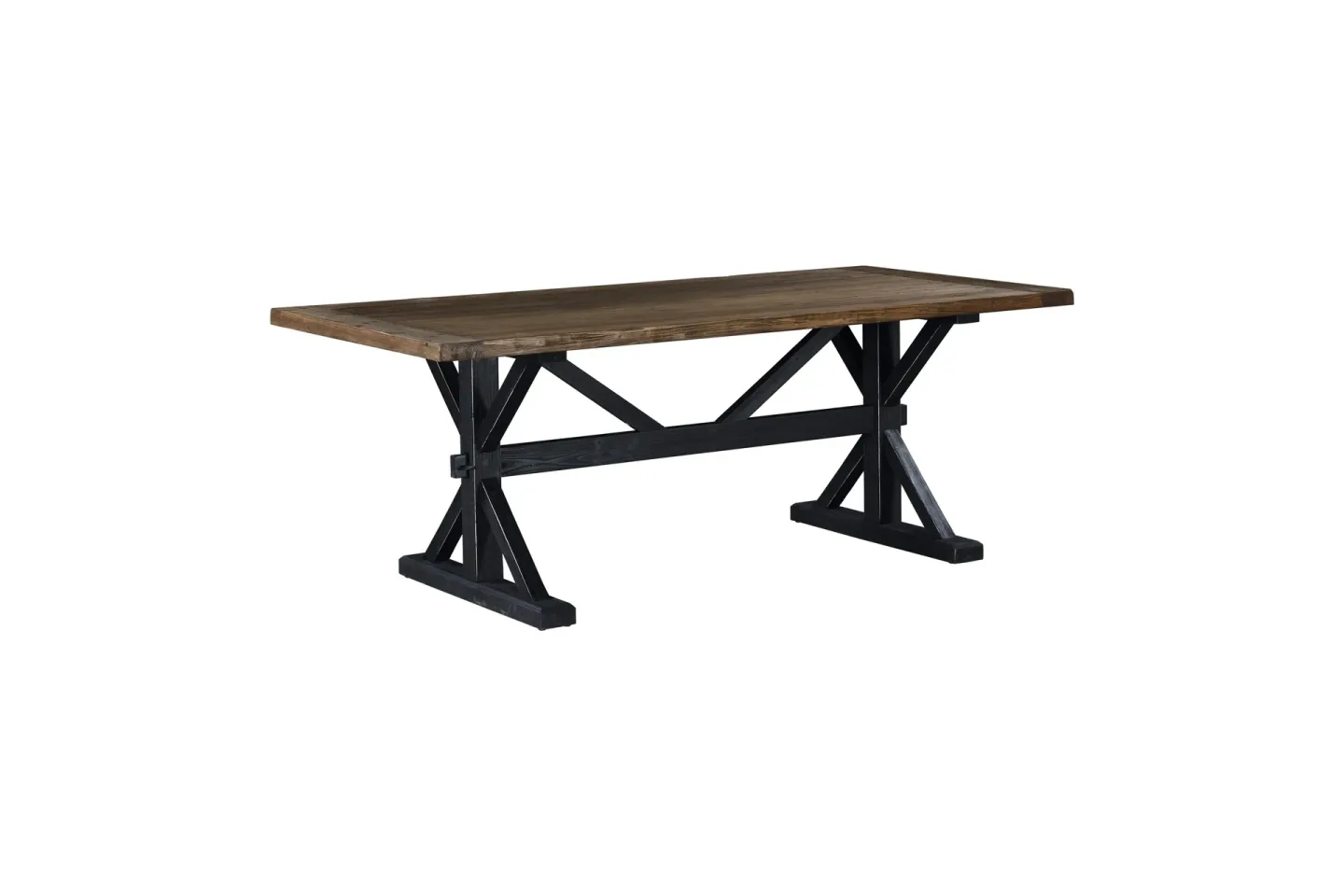 Lyon Förlängningsbart Matbord 6 personer - Utdragbart plankbord 200 cm - Natur/Svart
